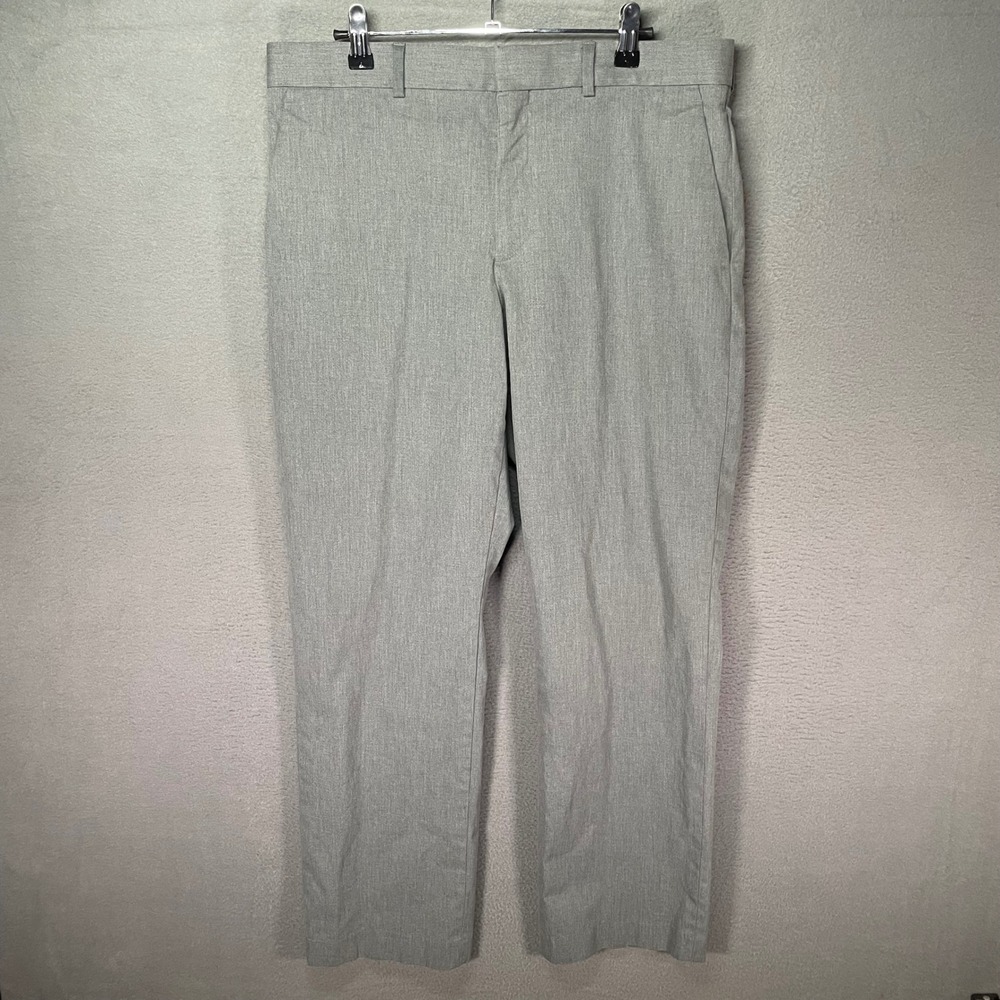 Express Producer Dress Pants Mens 33x32 Gray Slim Stretch Flat Front Slacks